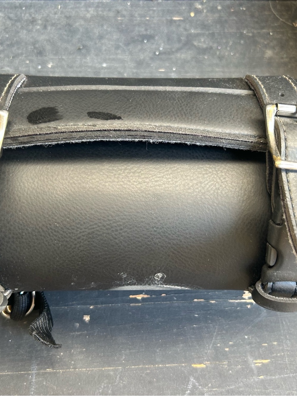 Cruisers Black Leather Motorcycle Tool Bag